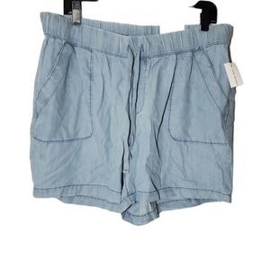 NwT Lane Byrant Drawstring Tencil High Rise Light Denim color Shorts Size 14/16
